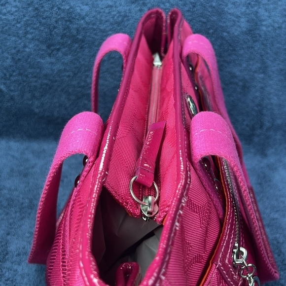 COACH EUC Hot Pink Canvas /Patent Leather Satchel - Picture 5 of 7